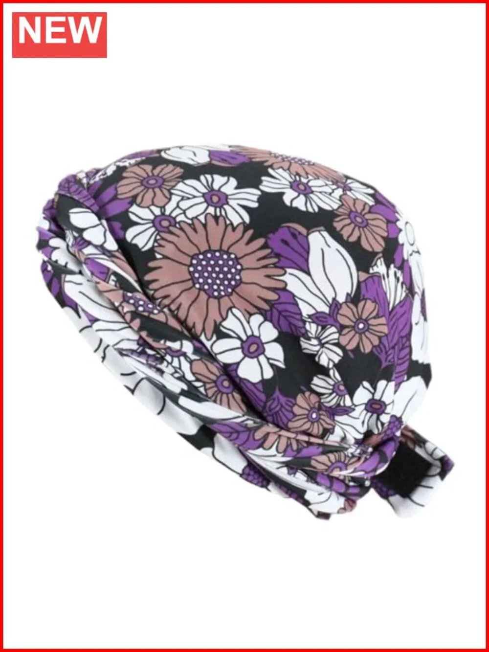 Satin Lined Halo Turban Headwrap with Long Twist Straps for Hair